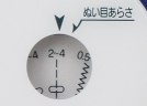 縫い目のあらさも表示してあるのでとっても便利です。