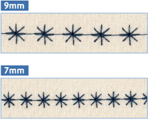 9mm幅のダイナミックなステッチ